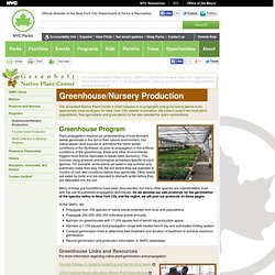Greenhouse/Nursery Production : Greenbelt Native Plant Center