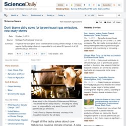 Don't blame dairy cows for (greenhouse) gas emissions, new study shows