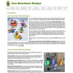 Jean Greenhowe Designs Official Website - Jean Greenhowe free knitting patterns, knitted dolls, toys