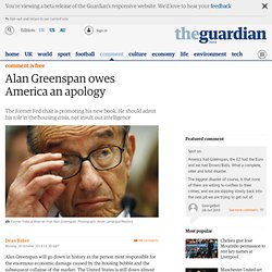 Alan Greenspan owes America an apology