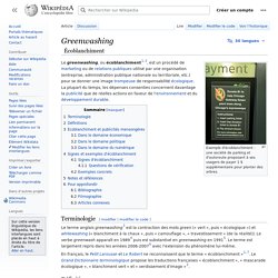 Wikipédia : Greenwashing