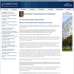 Avis d'Expert : Greenwashing ou éco-blanchiment - Master Marketing - Université Paris Dauphine