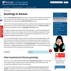 Greetings in Korean