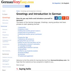 Greetings and Introduction in German