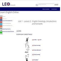 Learn English Online - Lesson 2 - English Greetings, Introductions and Farewells