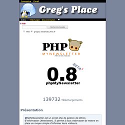 GREG&#039;S PLACE v4 : phpMyNewsletter