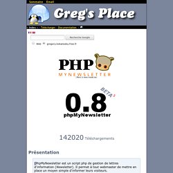 GREG&#039;S PLACE v4 : phpMyNewsletter