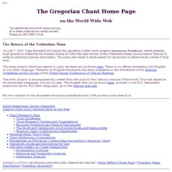 Gregorian Chant Home Page