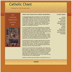 Gregorian Chant, 12 Latin Chants