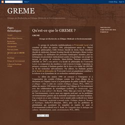 GREME - Groupe de Recherche en Éthique Médicale et Environnementale