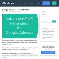 Google Calendar Text Reminders