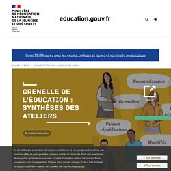 Grenelle de l'Éducation : synthèses des ateliers