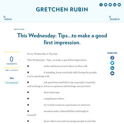 Tips…to make a good first impression