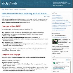 SASS : l'évolution du CSS pour Play, Rails ou autres