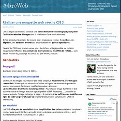 Réaliser une maquette web avec le CSS 3