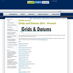 Grids and Datums 2011 - Present