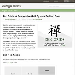 Zen Grids: A Responsive Grid System Built on Sass