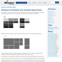 Sergio Loscialo's Blog : Windows 8 GridView and Variable-Sized Items