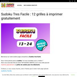 Sudoku Tres Facile : 12 grilles à imprimer gratuitement