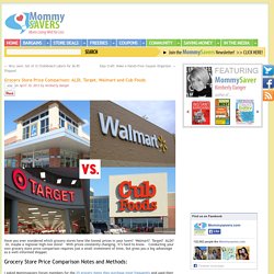 Grocery Store Price Comparison: ALDI, Target, Walmart and Cub Foods