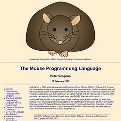 Peter Grogono - The Mouse Programming Language 3.1 Beta 3
