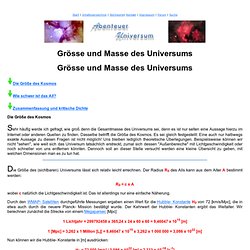 Grösse und Masse des Universums