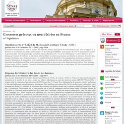 Grossesses précoces ou non désirées en France - Sénat