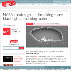 NASA creates groundbreaking super black light absorbing material