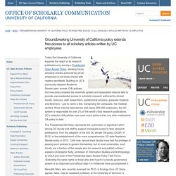 » Groundbreaking University of California policy extends free access to all s...