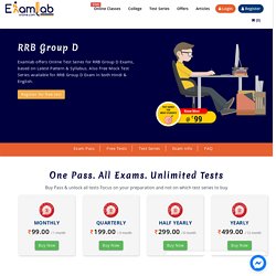 RRB Group D 2021 Online Mock Test Series