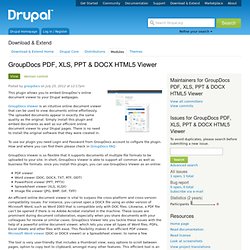 GroupDocs PDF, XLS, PPT & DOCX HTML5 Viewer