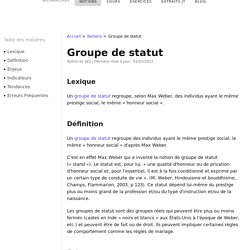 Groupe de statut - Notion de SES