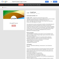 GroupM France - Google+ - Responsable Social Media - CDI GroupM ? WPP : ?1er groupe?