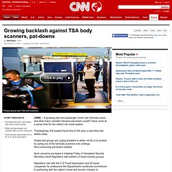 Growing backlash against TSA body scanners, pat-downs