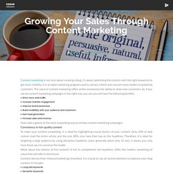 Growing Your Sales Through Content Marketing