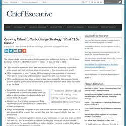 Growing Talent to Turbocharge Strategy: What CEOs Can Do