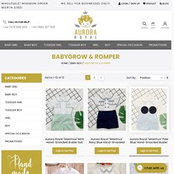 Baby Boy Baby Grows & Baby Boy Rompers At Wholesale