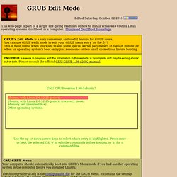 GRUB2 Edit Mode