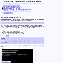Grub4dos Guide - Loading/Installing Grub4dos From Windows