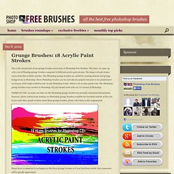 Grunge Brushes: 18 Acrylic Paint Strokes