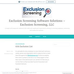 OIG State Exclusions