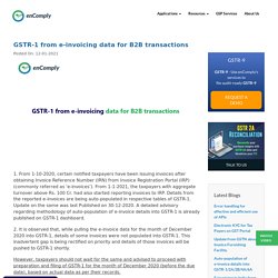 GSTR-1 from e-invoicing data for B2B transactions