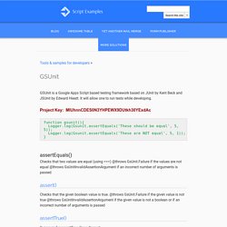GSUnit - Google Apps Script Examples