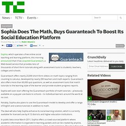 Sophia Does The Math, Buys Guaranteach To Boost Its Social Education Platform