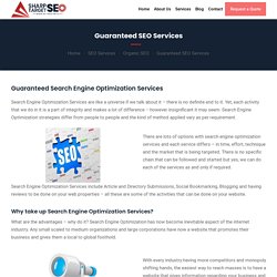 Guaranteed SEO Services grow high ranking