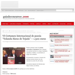 Guiadeconcursos.com » VI Certamen Internacional de poesía “Yolanda Sáenz de Tejada” – 1.500 euros