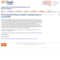 Further Updated Guidance Available on Equality Duties