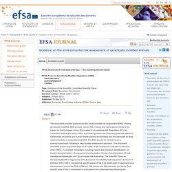 EFSA 23/05/13 Guidance Document on the ERA of GM animals.