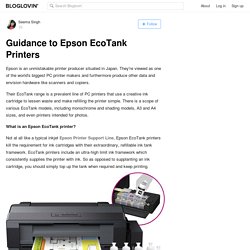 Guidance to Epson EcoTank Printers