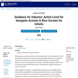 FDA_GOV - AOUT 2020 - Guidance for Industry: Action Level for Inorganic Arsenic in Rice Cereals for Infants